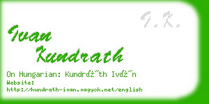 ivan kundrath business card